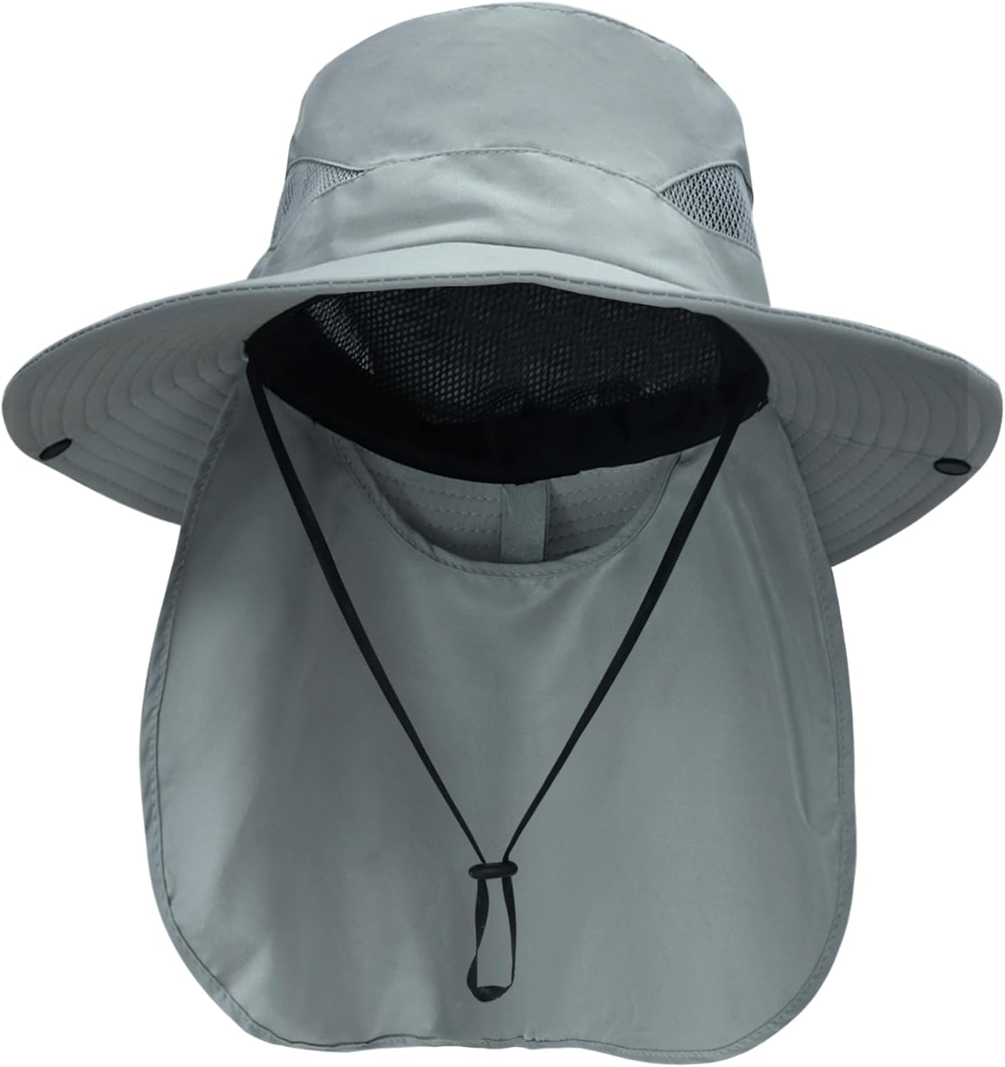 Wide Brim Bucket Hat with Neck Flap