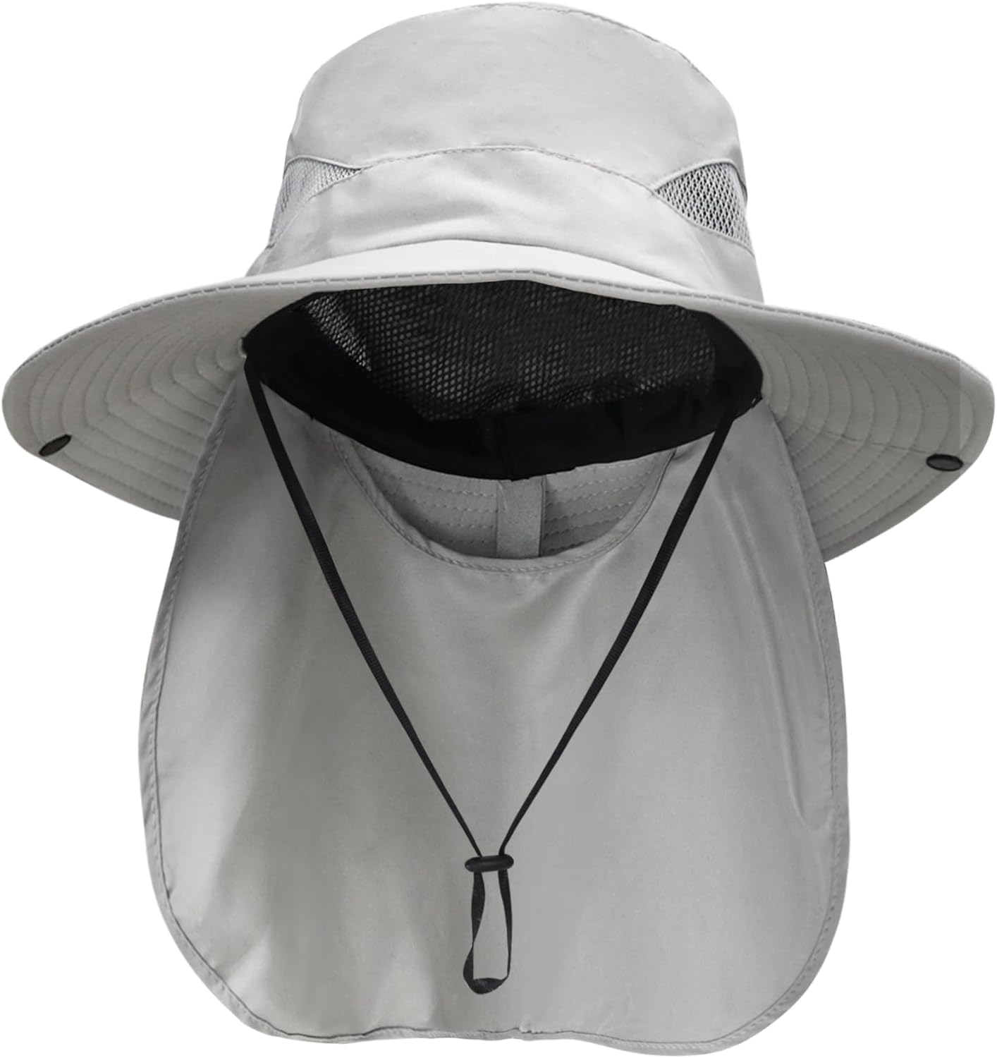 Wide Brim Bucket Hat with Neck Flap