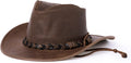 Foldable Leather Outback Hat