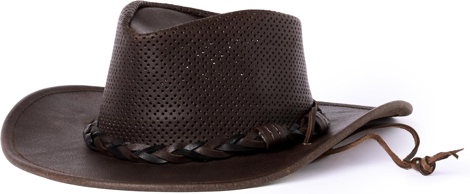 Foldable Leather Outback Hat